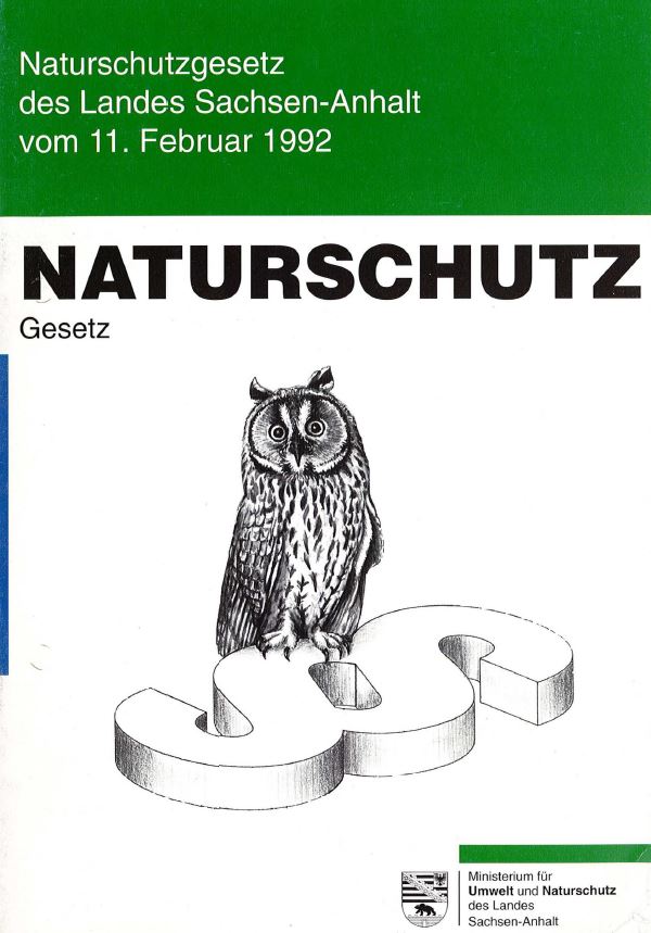 Abbildung Deckblatt der Publikation des Naturschutzgesetzes Sachsen-Anhalt (1992)