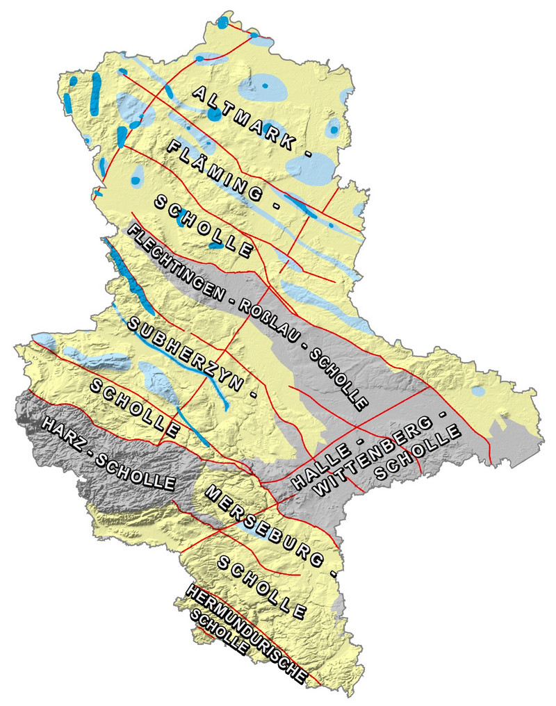 Abbildung Strukturgeologische Gliederung Sachsen-Anhalts